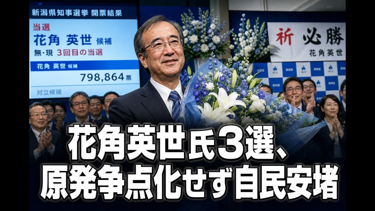 政治ニュース: 花角英世氏3選、原発争点化せず自民安堵