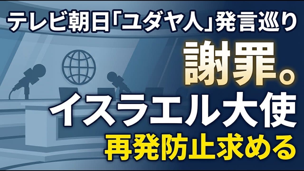 メディアニュース: テレビ朝日「ユダヤ人」発言巡り謝罪、イスラエル大使が再発防止求める