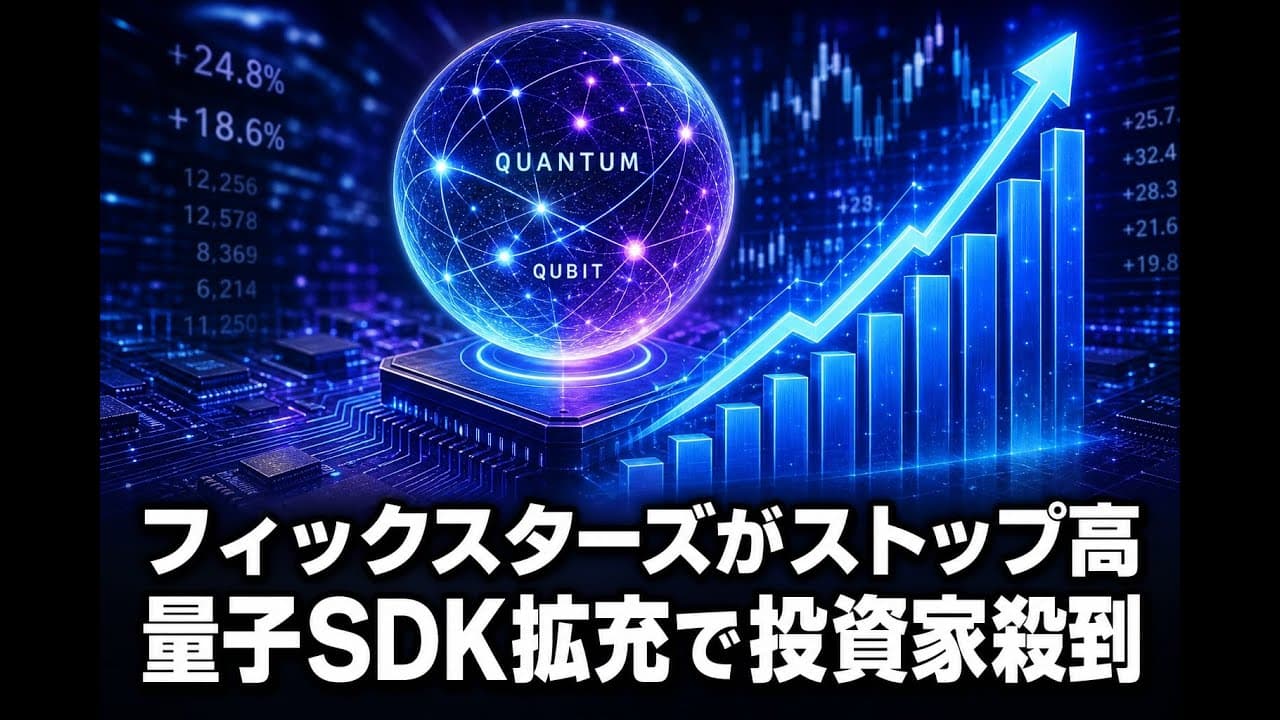 ビジネスニュース: フィックスターズがストップ高 量子SDK拡充で投資家殺到