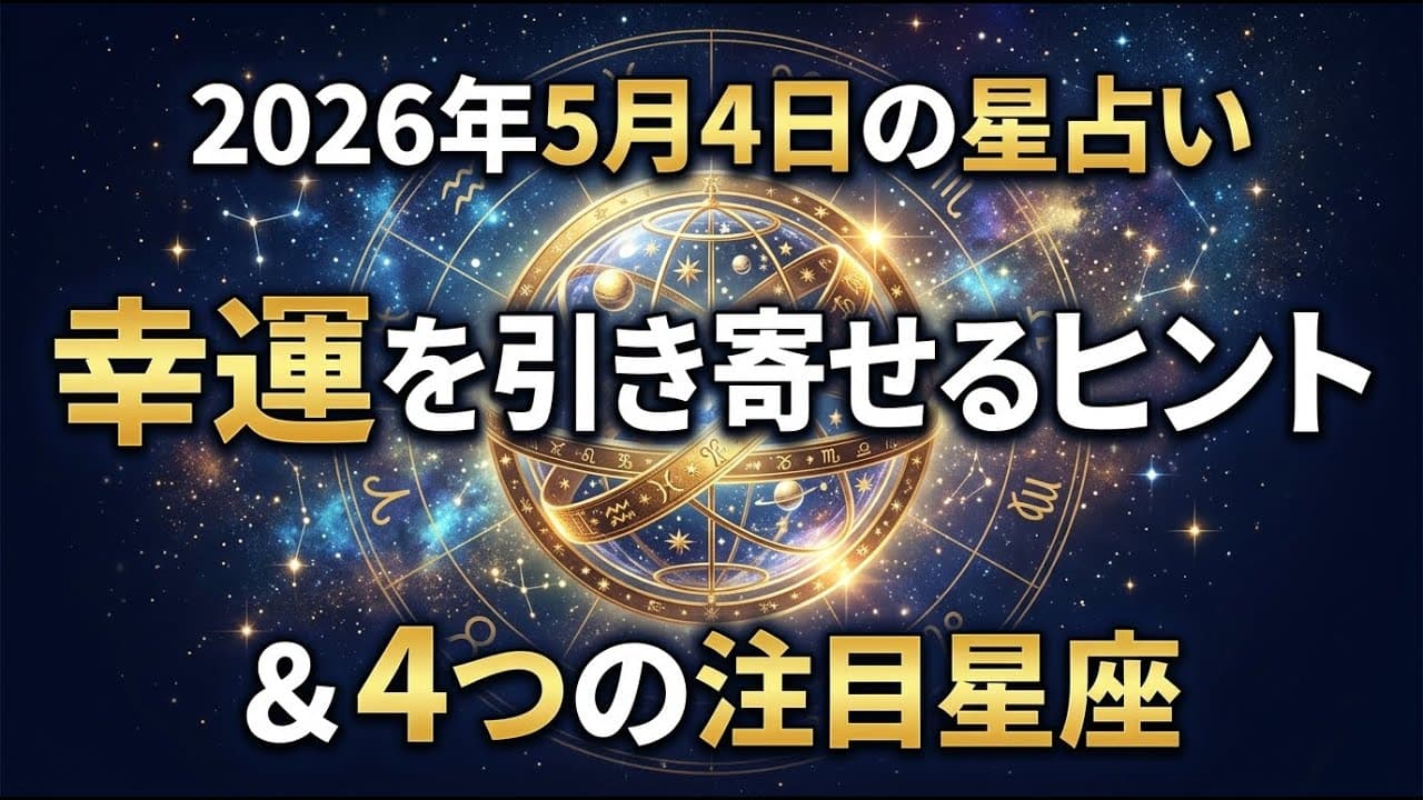 ライフスタイルニュース: 2026年5月4日の星占い：幸運を引き寄せるヒントと4つの注目星座