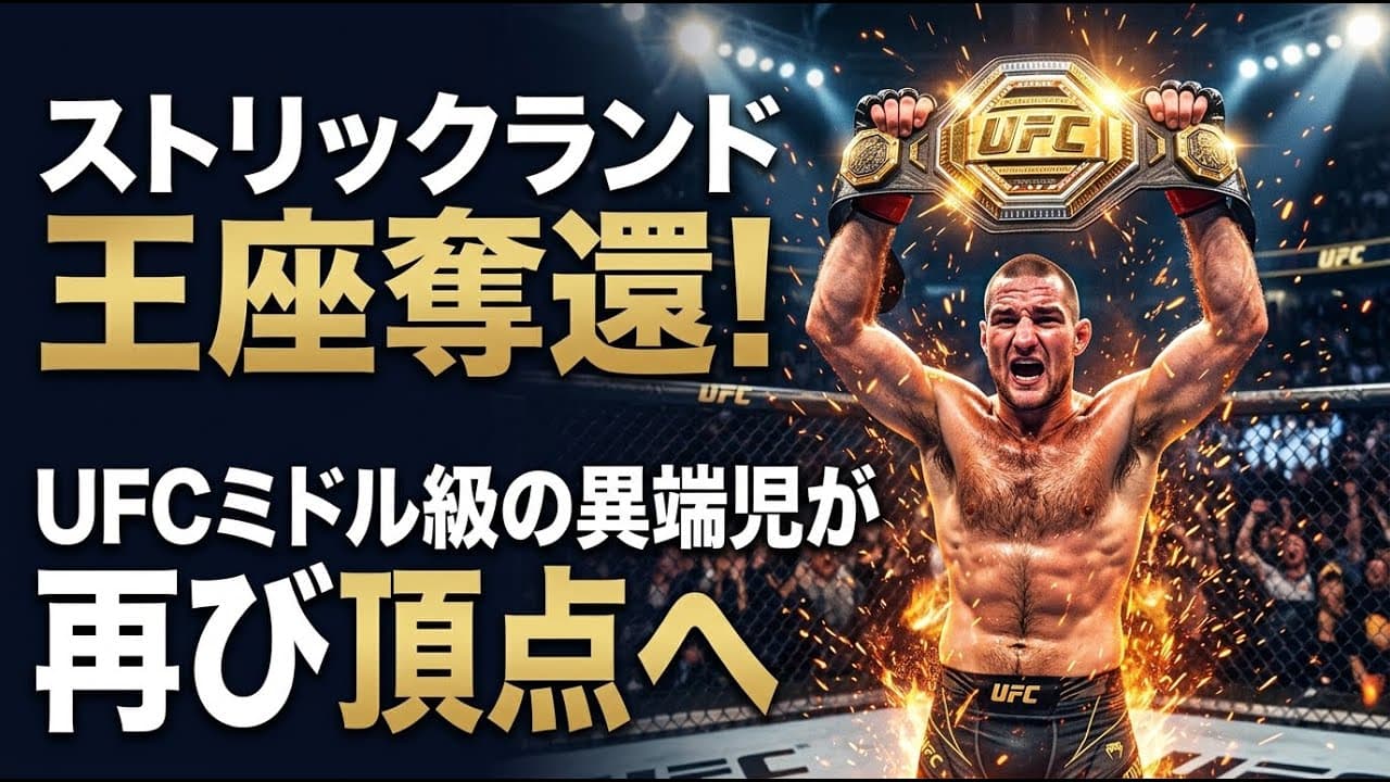 スポーツニュース: ストリックランドが王座奪還！UFCミドル級の異端児が再び頂点へ