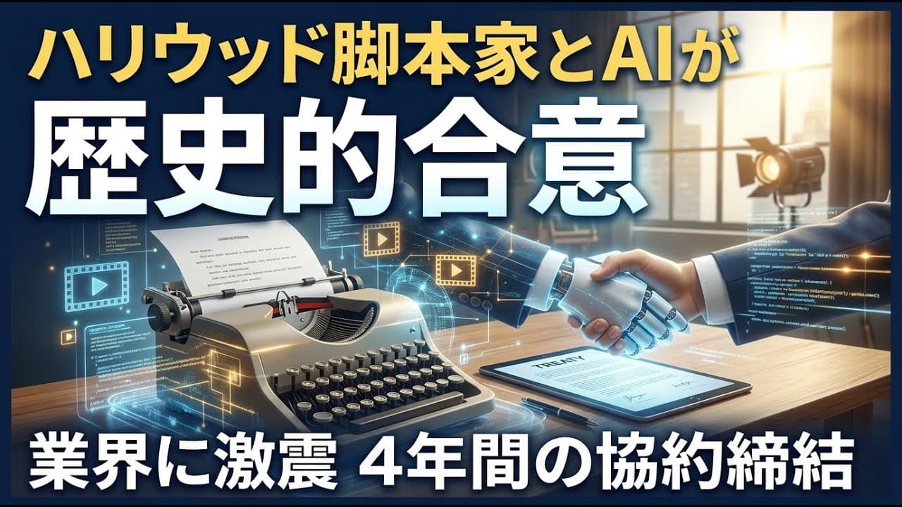 ビジネスニュース: ハリウッド脚本家とAIが「歴史的合意」へ 4年間の協約締結で業界に激震