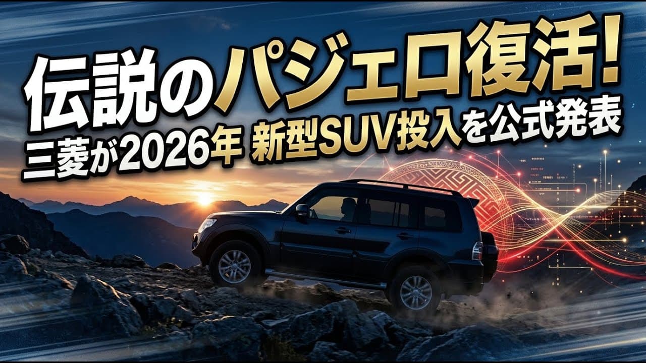 自動車ニュース: 伝説のパジェロ復活へ！三菱自動車が2026年に新型SUV投入を公式発表