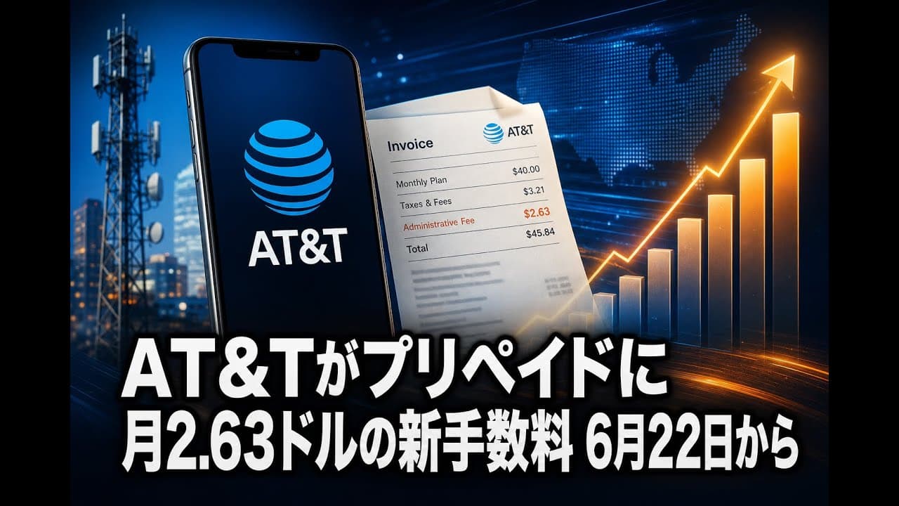 ビジネスニュース: AT&Tがプリペイドに月2.63ドルの新手数料 6月22日から