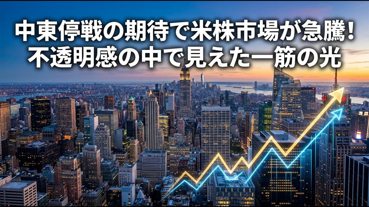 経済ニュース: 中東停戦の期待で米株市場が急騰！不透明感の中で見えた一筋の光