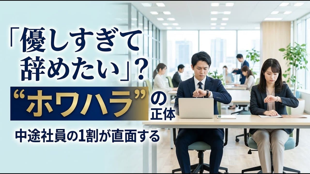 ビジネスニュース: 「優しすぎて辞めたい」？中途社員の1割が直面する“ホワハラ”の正体