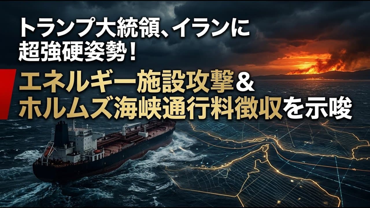 国際ニュース: トランプ大統領がイランに超強硬姿勢！エネルギー施設への攻撃やホルムズ海峡の通行料徴収を示唆
