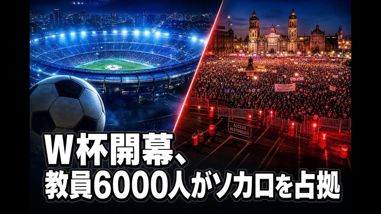 スポーツニュース: W杯開幕、教員6000人がソカロを占拠