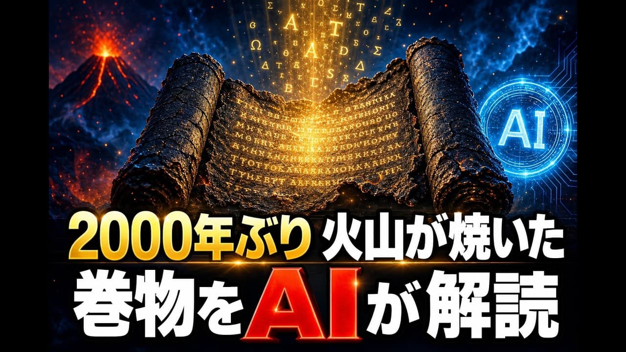 科学ニュース: 2000年ぶり 火山が焼いた巻物をAIが解読