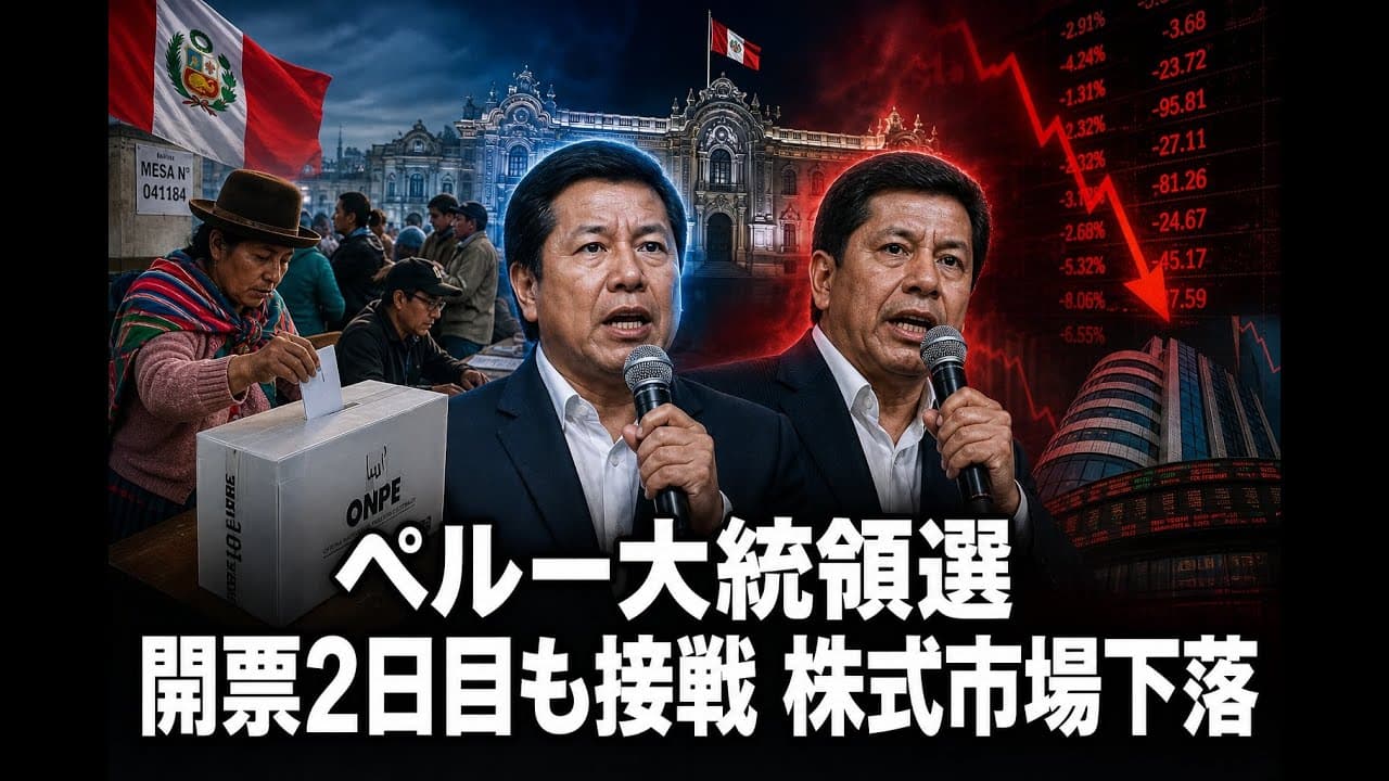経済ニュース: ペルー大統領選 開票2日目も接戦 株式市場下落