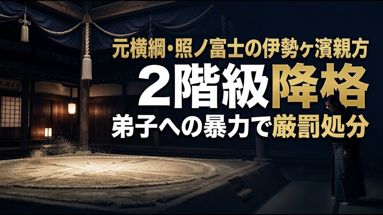 スポーツニュース: 元横綱照ノ富士の伊勢ヶ濱親方が2階級降格、弟子への暴力で厳罰処分