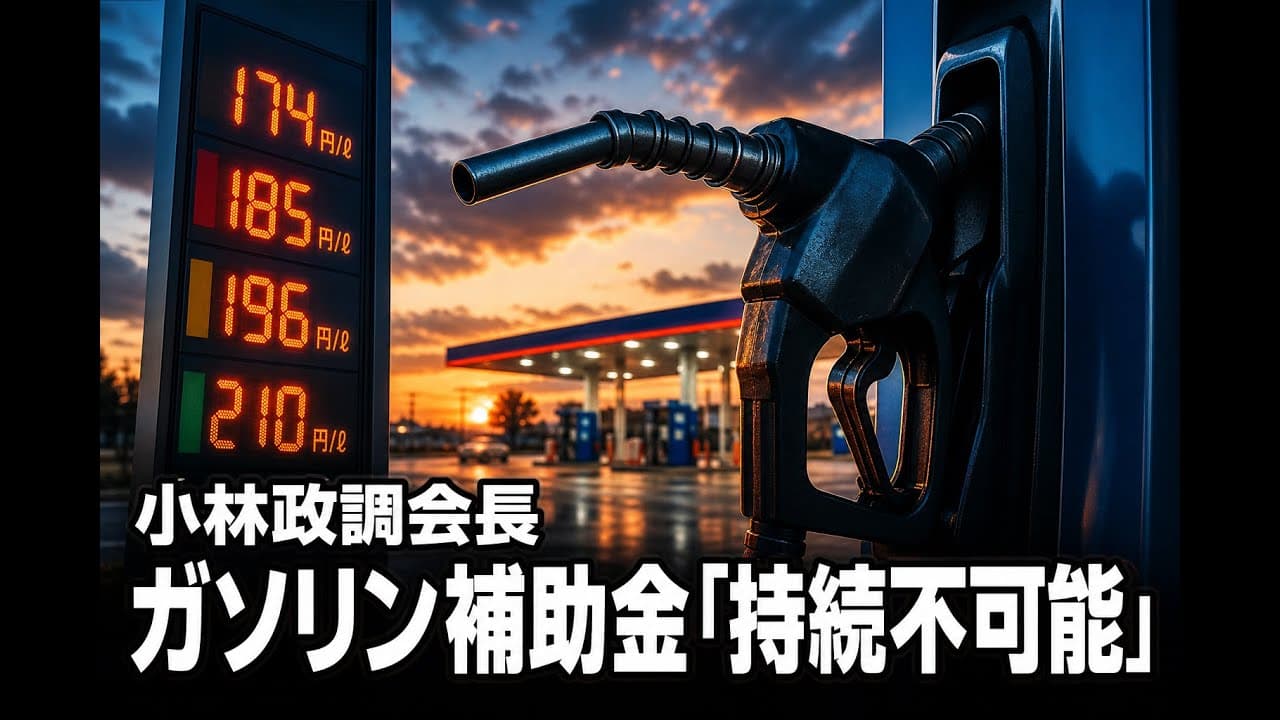 政治ニュース: 小林政調会長 ガソリン補助金「持続不可能」