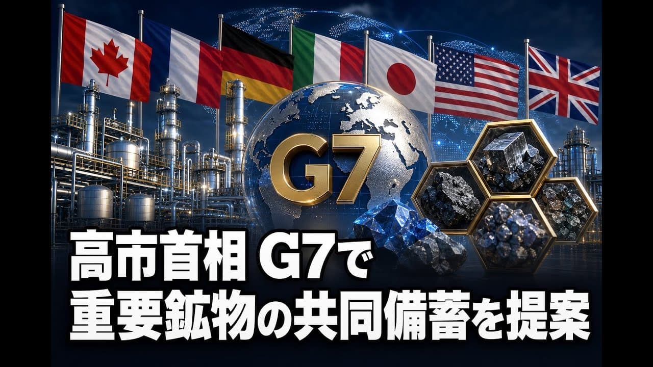 政治ニュース: 高市首相 G7で重要鉱物の共同備蓄を提案