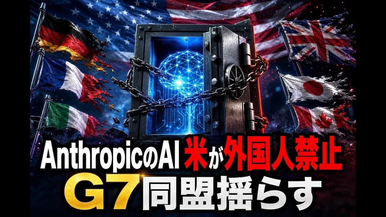 テクノロジーニュース: AnthropicのAI 米が外国人禁止 G7同盟揺らす