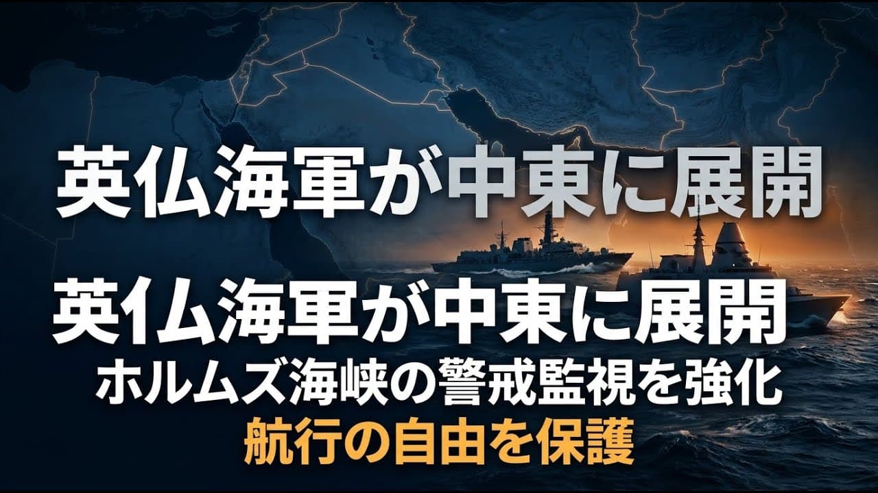 国際ニュース: 英仏海軍が中東に展開 ホルムズ海峡の警戒監視を強化し航行の自由を保護