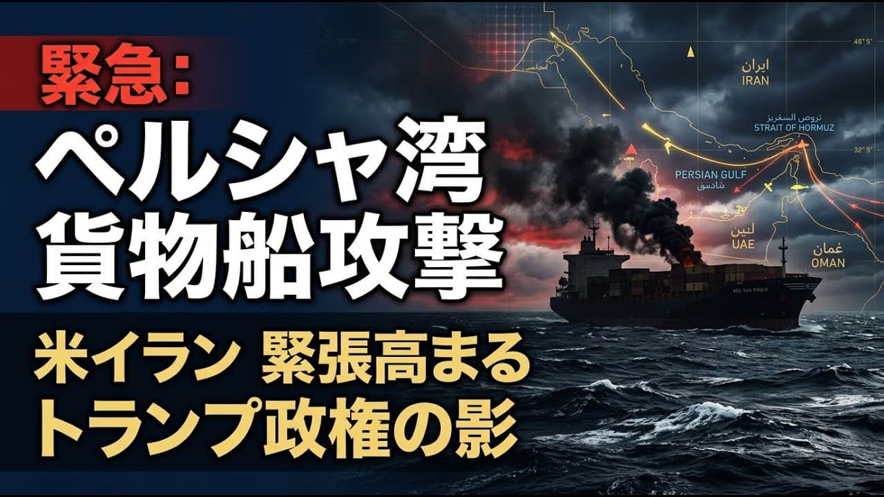 国際ニュース: ペルシャ湾で貨物船が攻撃　トランプ政権下で高まる米イランの緊張