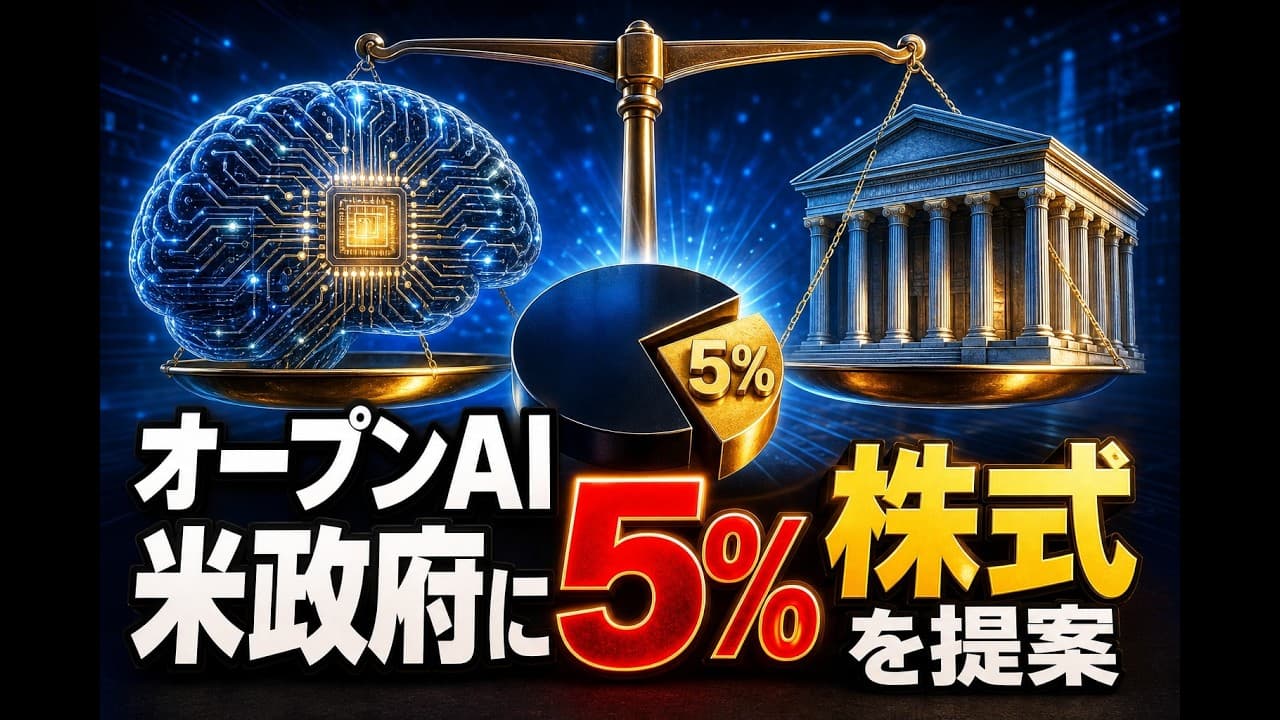 ビジネスニュース: オープンAI 米政府に5%株式を提案