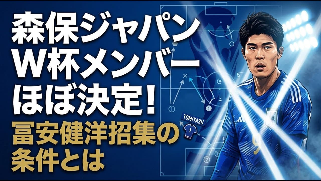 スポーツニュース: 森保ジャパンW杯メンバーほぼ決定！冨安健洋招集の条件とは