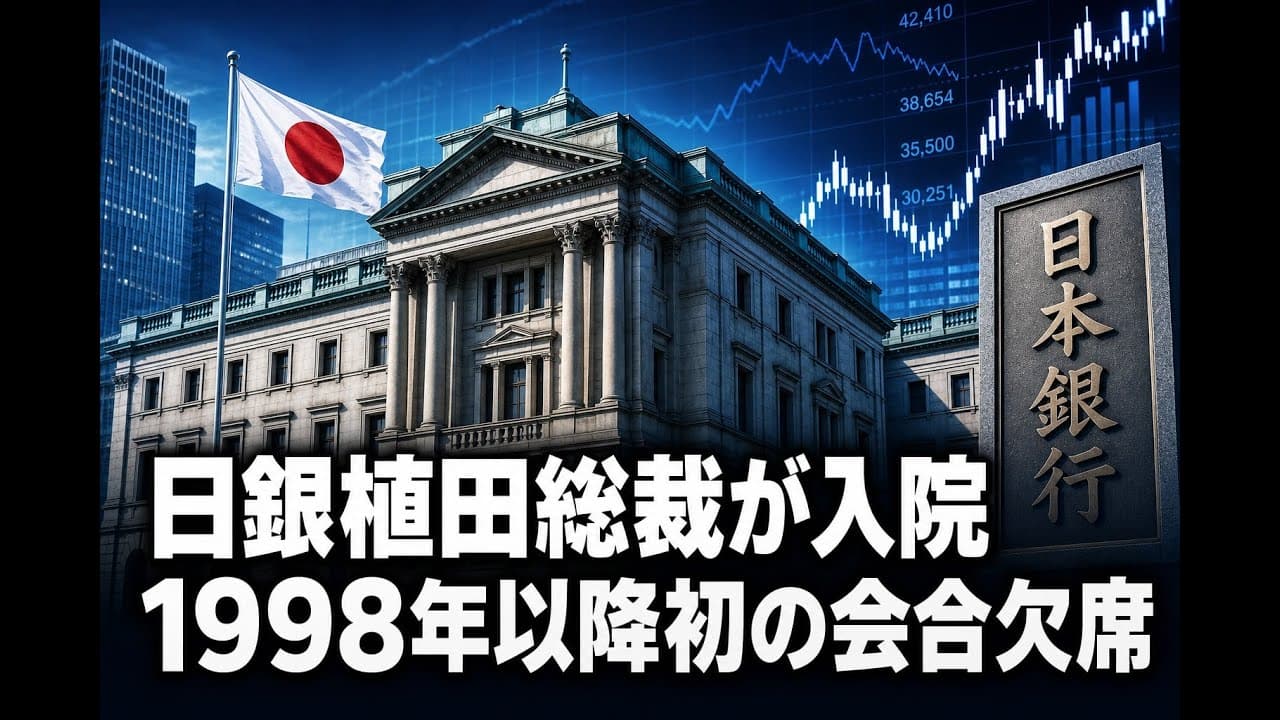 経済ニュース: 日銀植田総裁が入院 1998年以降初の会合欠席