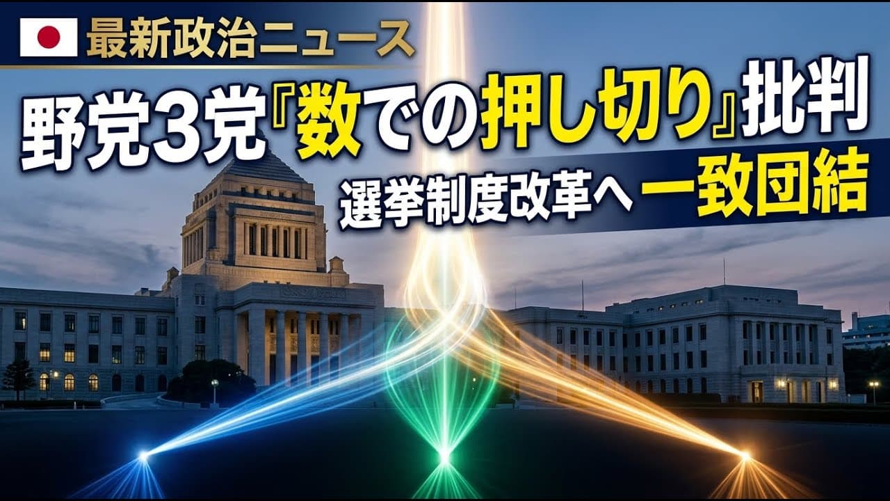 政治ニュース: 野党3党が「数での押し切り」を批判 選挙制度改革で一致団結