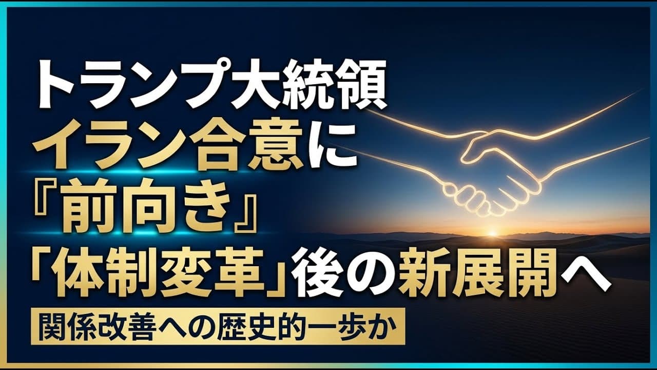 国際ニュース: トランプ大統領、イランとの合意に前向きな姿勢　「体制変革」後の新展開へ