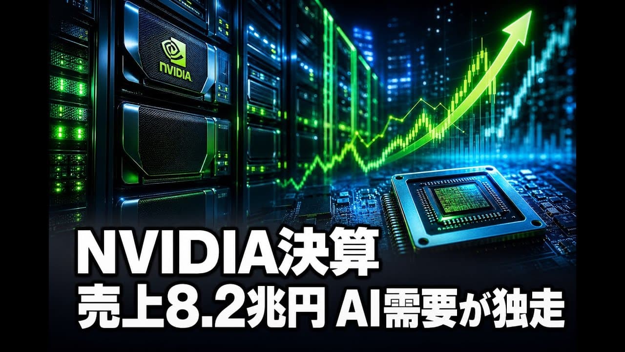 ビジネスニュース: NVIDIA決算 売上8.2兆円 AI需要が独走