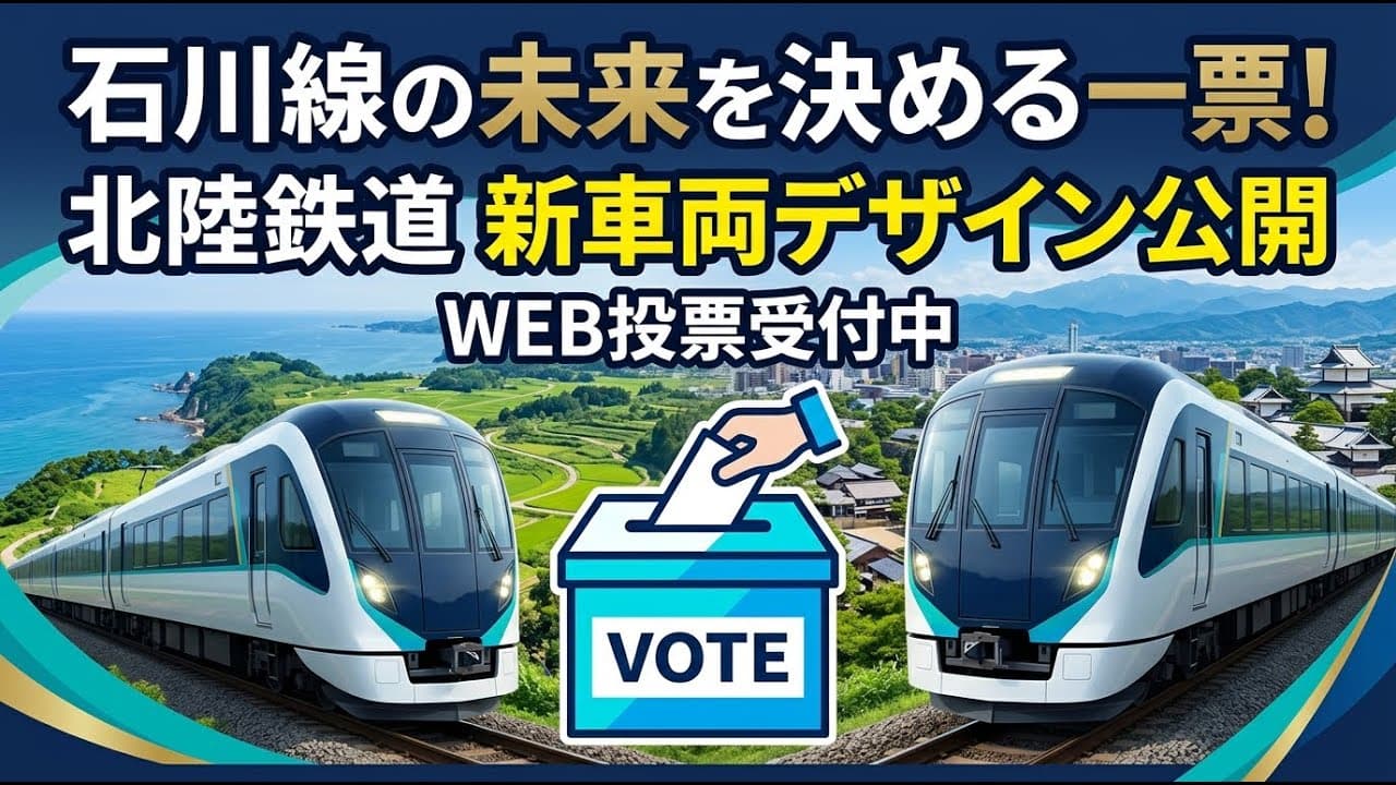 交通ニュース: 石川線の未来を決める一票！北陸鉄道が新車両のデザイン案を公開