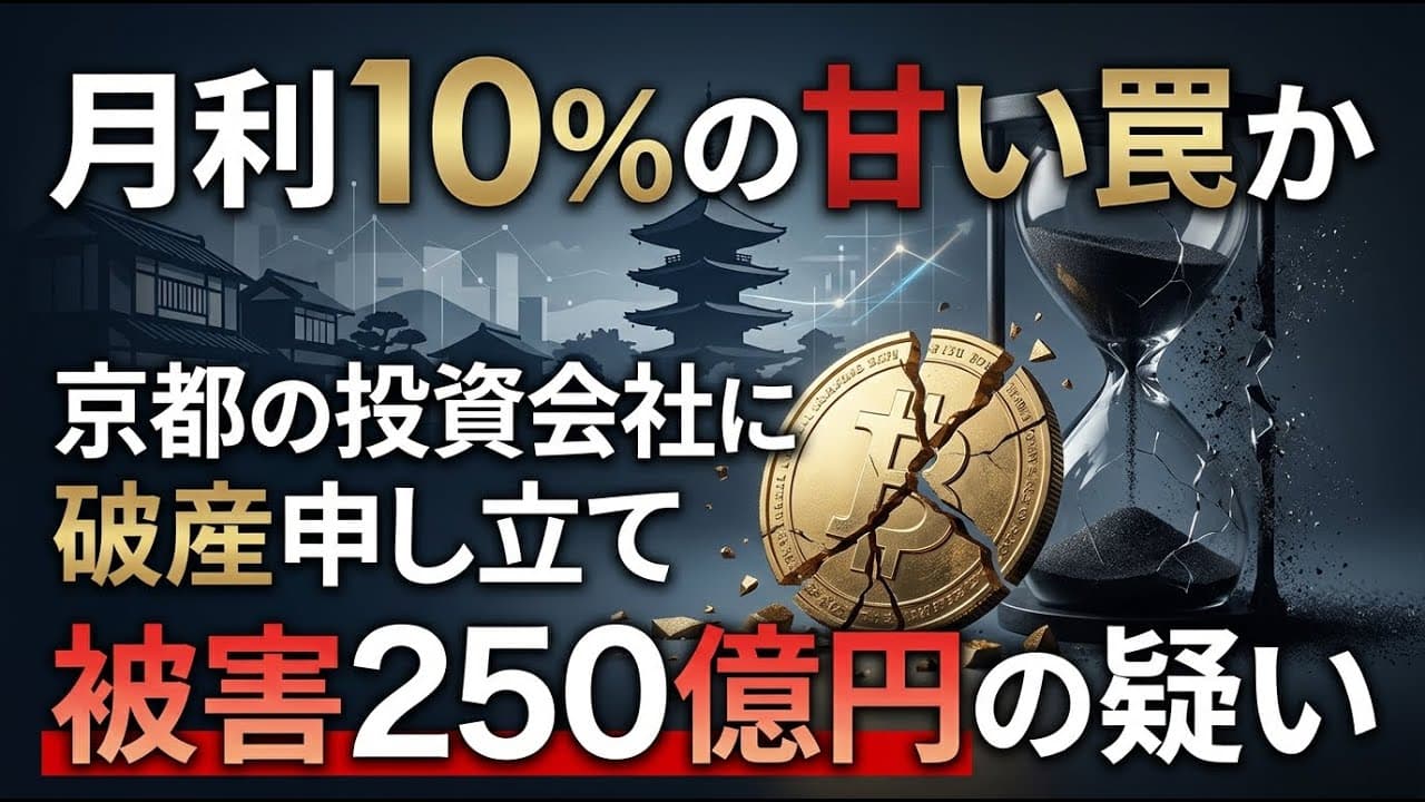 経済ニュース: 月利10％の甘い罠か、京都の投資会社に破産申し立てで被害250億円の疑い