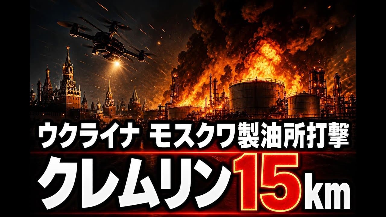 軍事ニュース: ウクライナ モスクワ製油所打撃 クレムリン15km