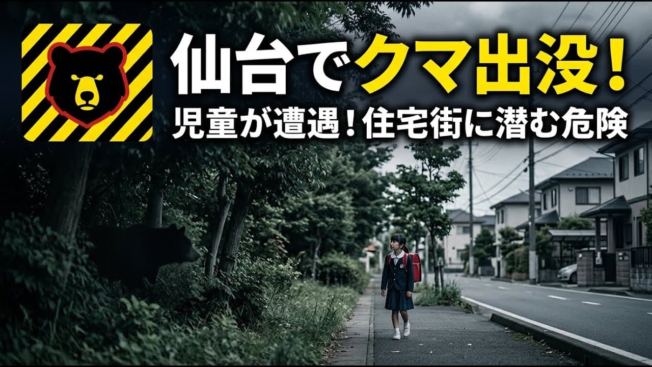 社会ニュース: 仙台でクマ目撃相次ぐ！登校中の児童が遭遇、住宅街に潜む危険