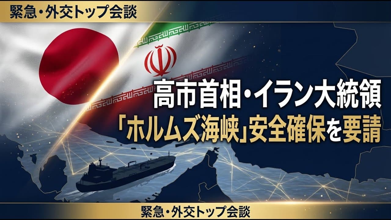 政治ニュース: 高市首相がイラン大統領と電話会談、生命線「ホルムズ海峡」の安全確保を要請