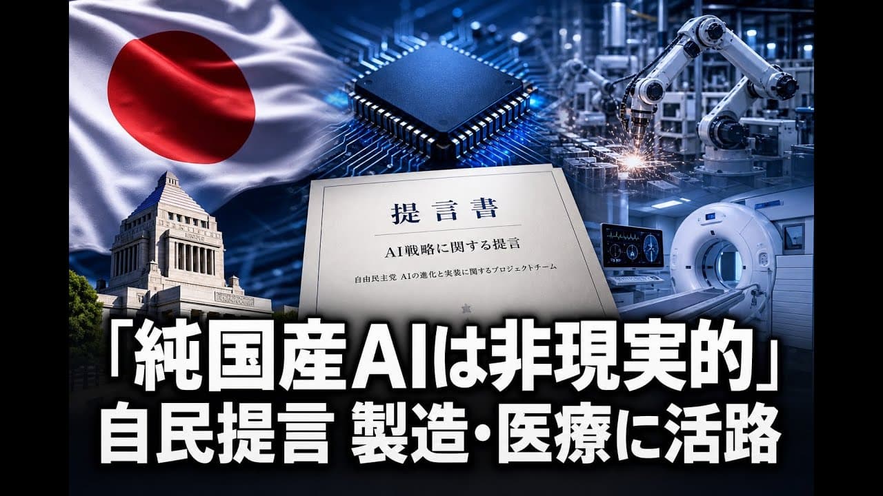 政治ニュース: 「純国産AIは非現実的」自民提言 製造・医療に活路