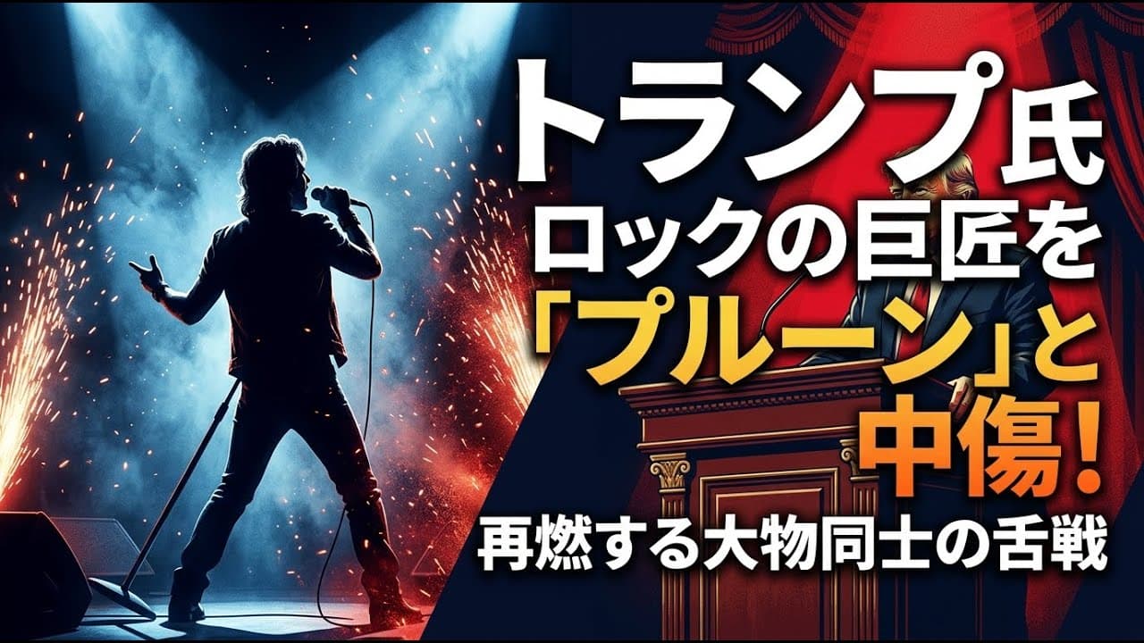 エンタメニュース: トランプ大統領がロックの巨匠を「プルーン」と中傷！再燃する大物同士の舌戦