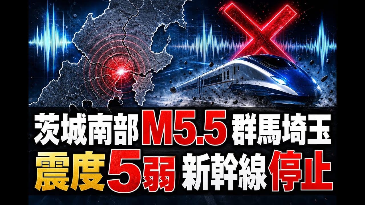 災害ニュース: 茨城南部M5.5 群馬埼玉震度5弱 新幹線停止