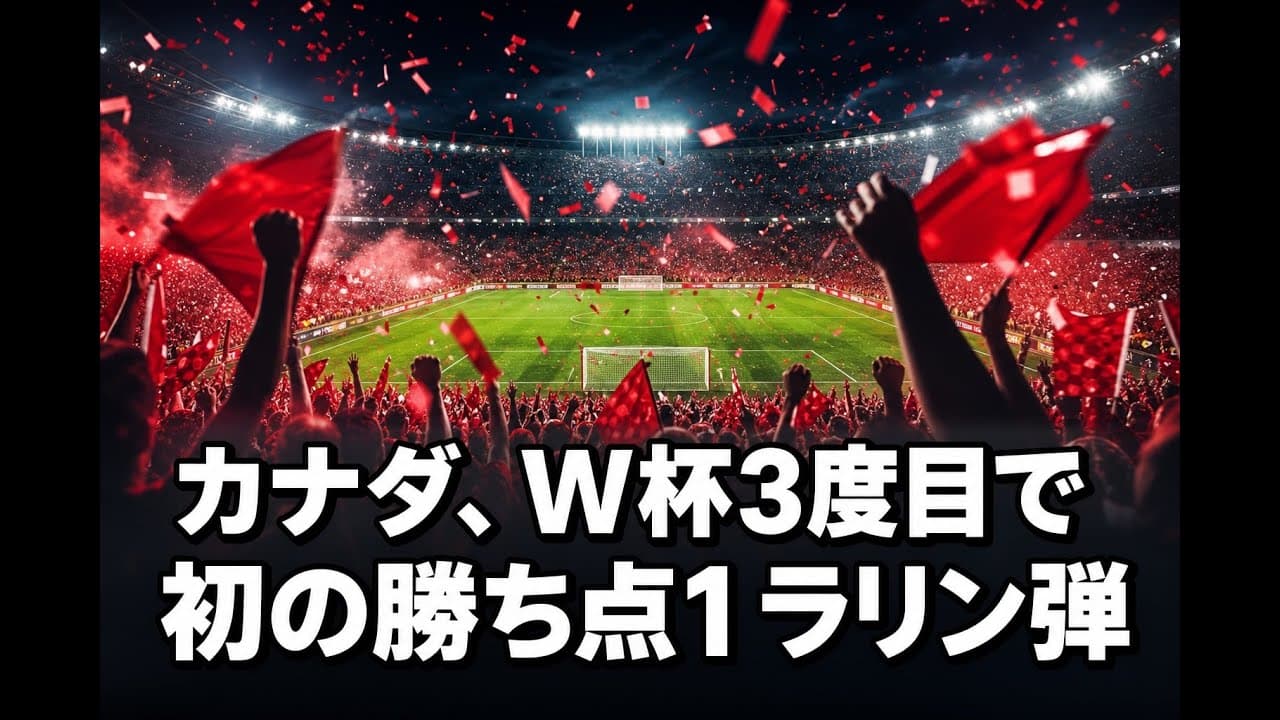 スポーツニュース: カナダ、W杯3度目で初の勝ち点1 ラリン弾