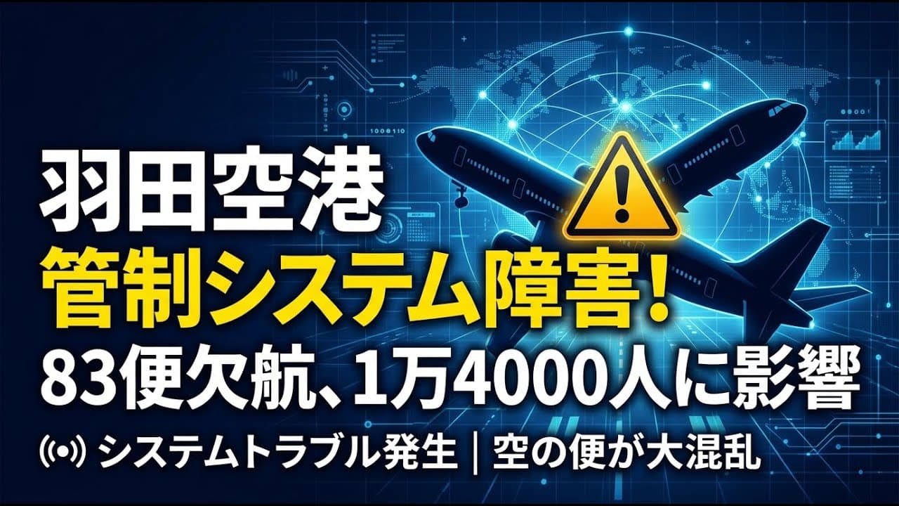 交通ニュース: 羽田空港で管制システム障害！83便欠航、1万4000人の足に影響