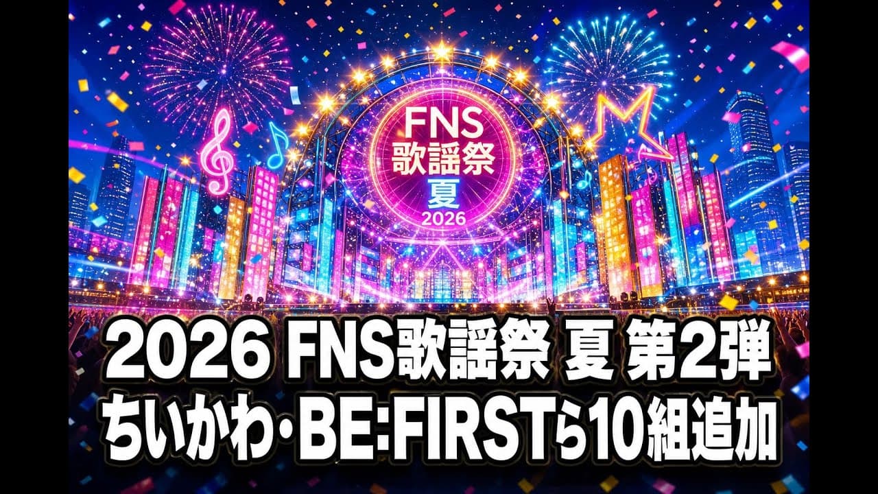 エンタメニュース: 2026 FNS歌謡祭 夏 第2弾 ちいかわ・BE:FIRSTら10組追加