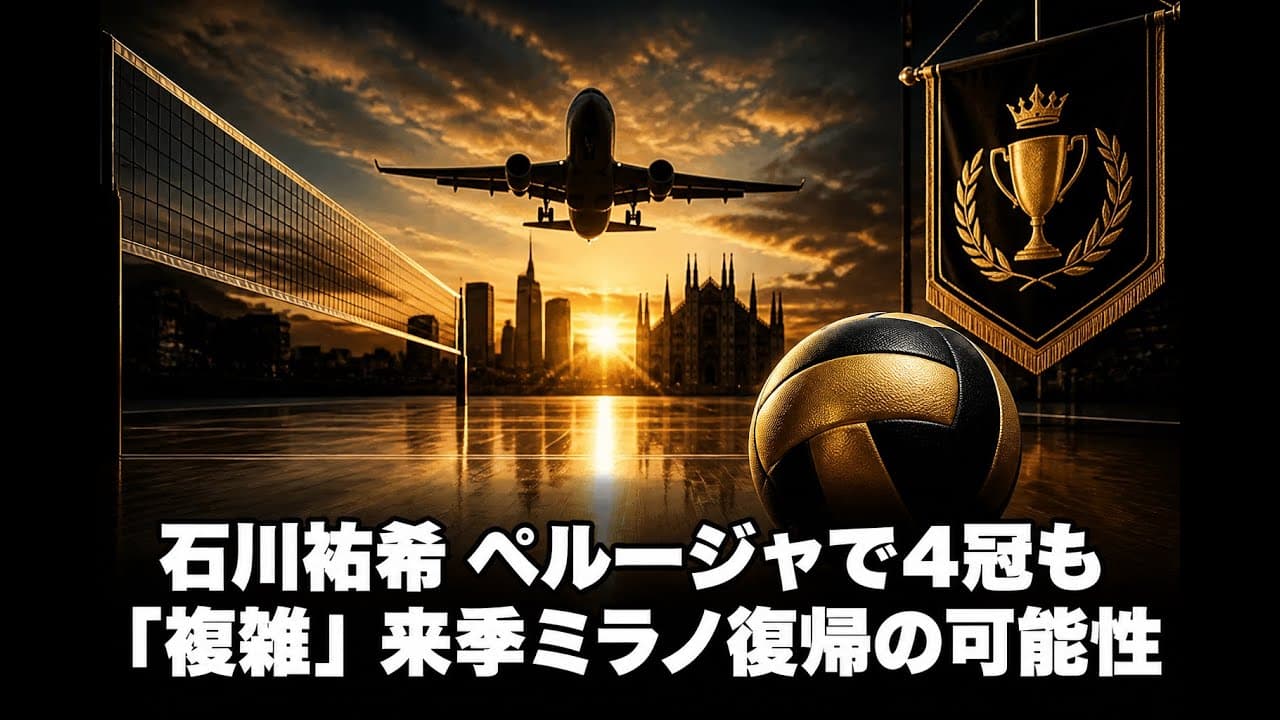 スポーツニュース: 石川祐希 ペルージャで4冠も「複雑」 来季ミラノ復帰の可能性
