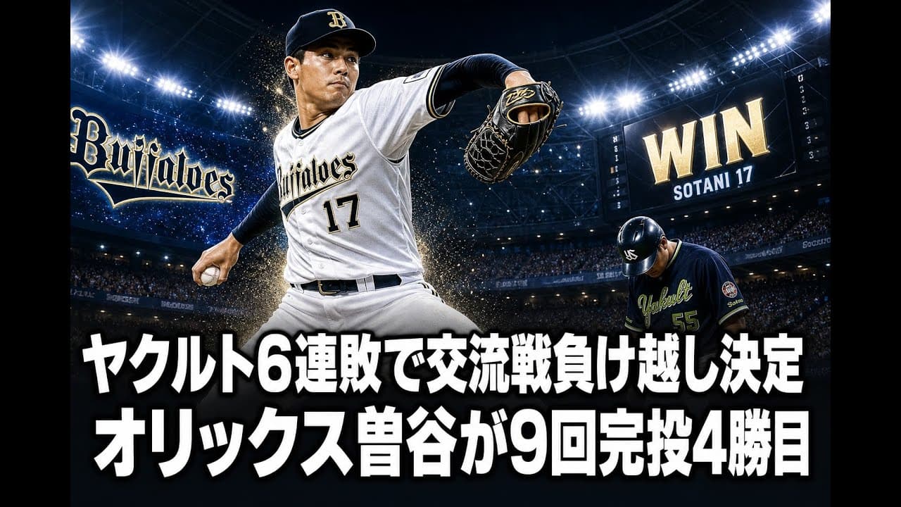 スポーツニュース: ヤクルト6連敗で交流戦負け越し決定 オリックス曽谷が9回完投4勝目