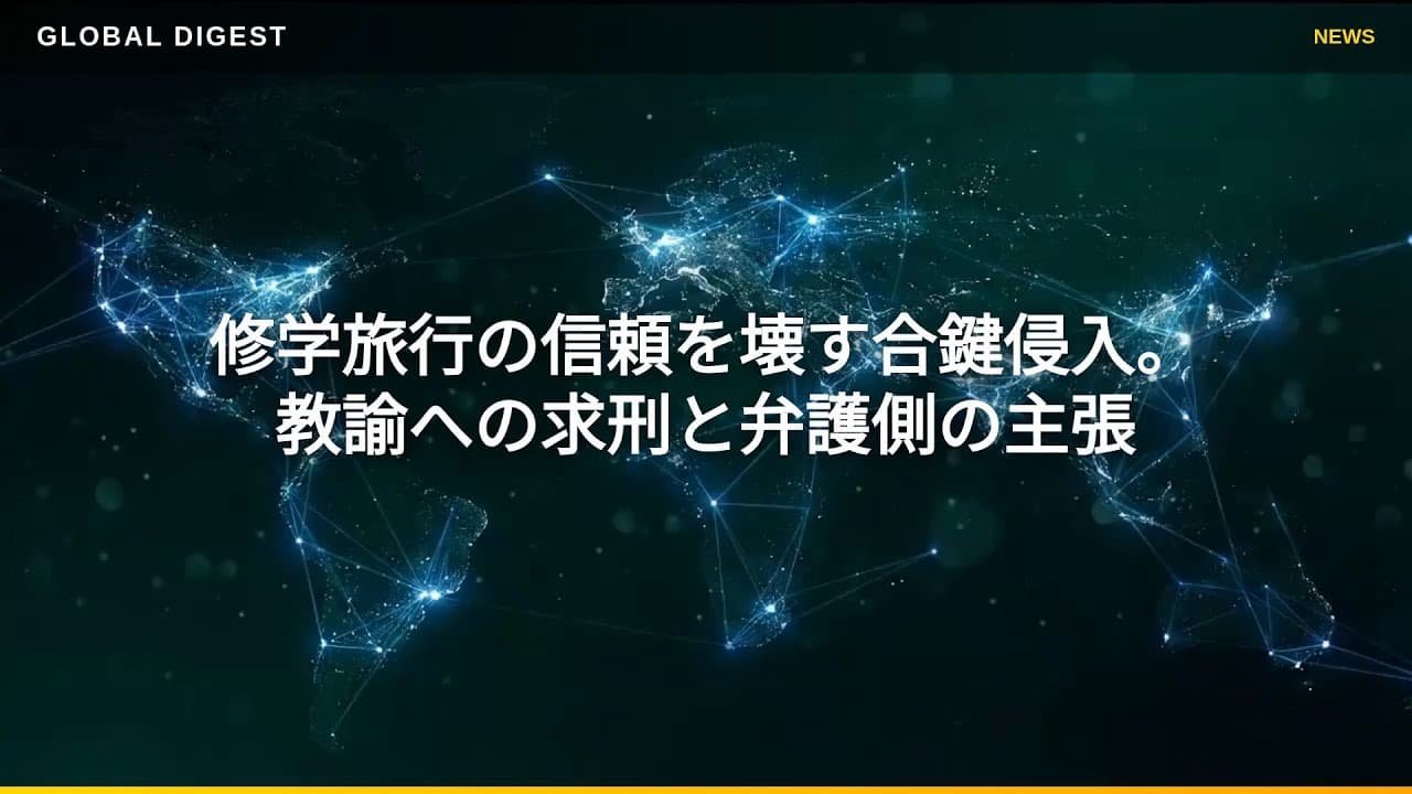社会ニュース: 修学旅行の信頼を壊す合鍵侵入。教諭への求刑と弁護側の主張