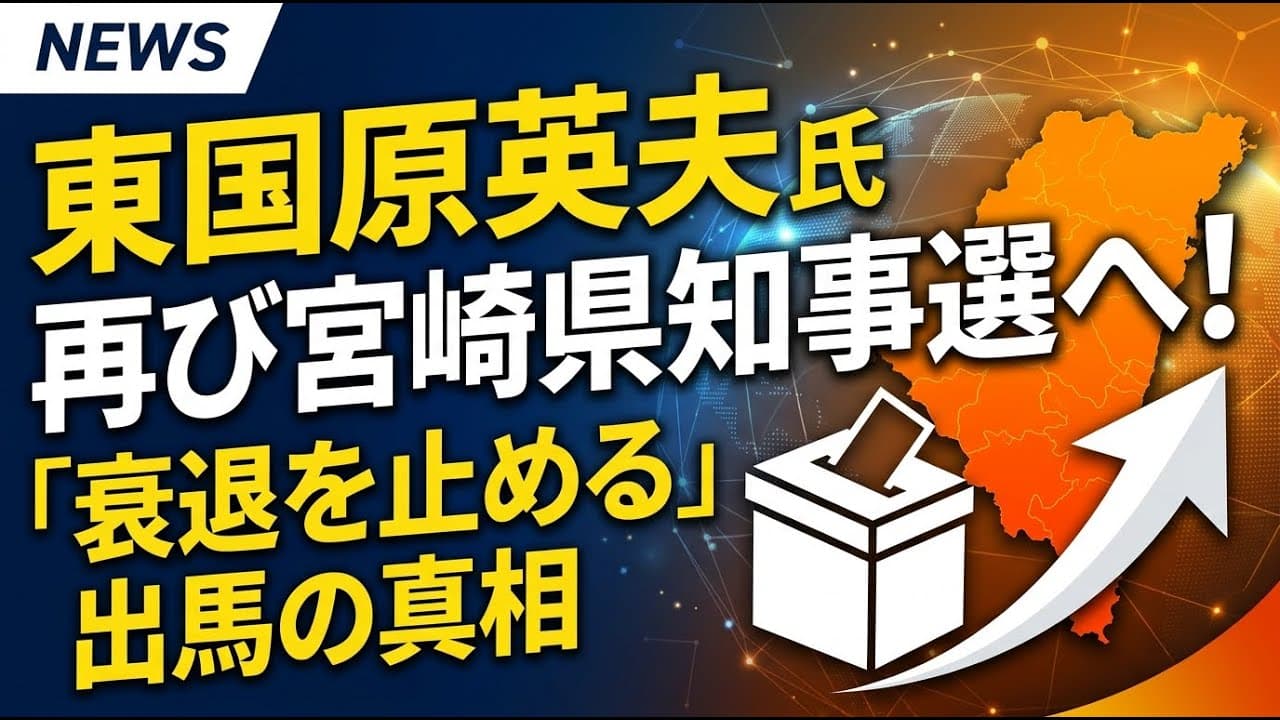 政治ニュース: 東国原英夫氏が再び宮崎県知事選へ！「衰退を止める」出馬の真相