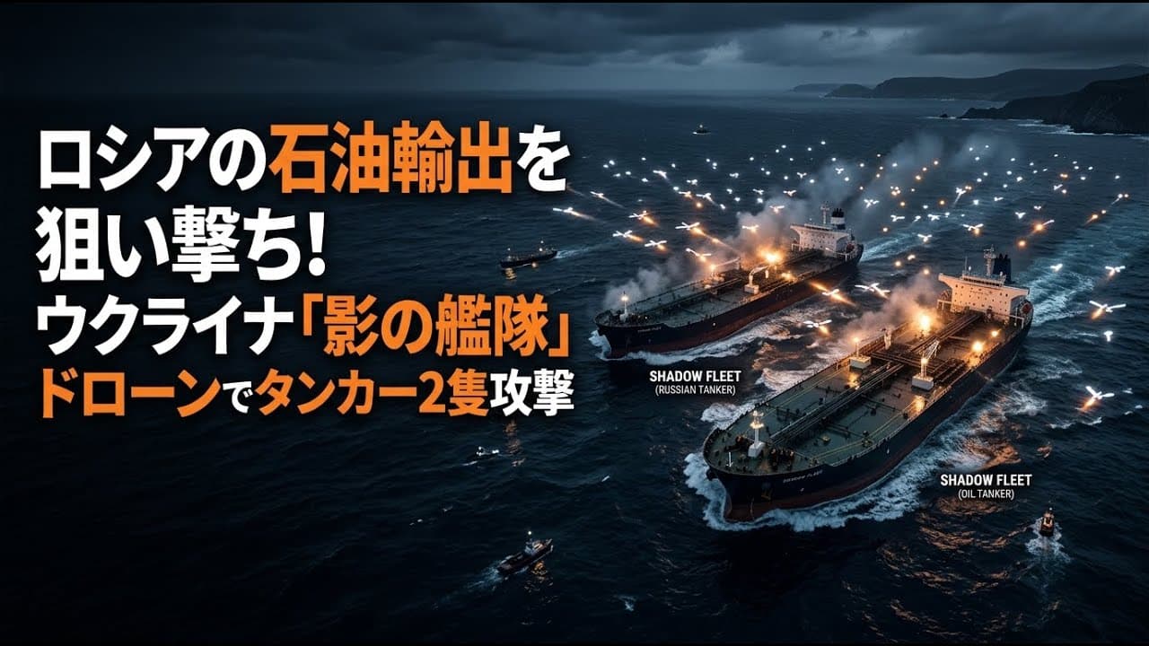 軍事ニュース: ロシアの石油輸出を狙い撃ち！ウクライナが「影の艦隊」タンカー2隻をドローンで攻撃