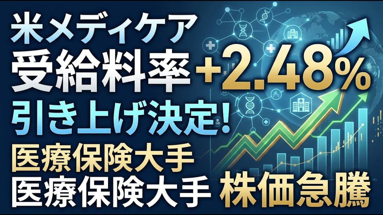 経済ニュース: 米メディケア受給料率2.48%引き上げ決定！医療保険大手の株価が急騰