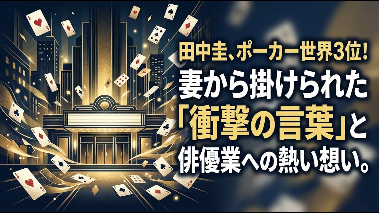 エンタメニュース: 田中圭、ポーカー世界3位入賞で妻から掛けられた言葉とは？俳優業への熱い想いも告白