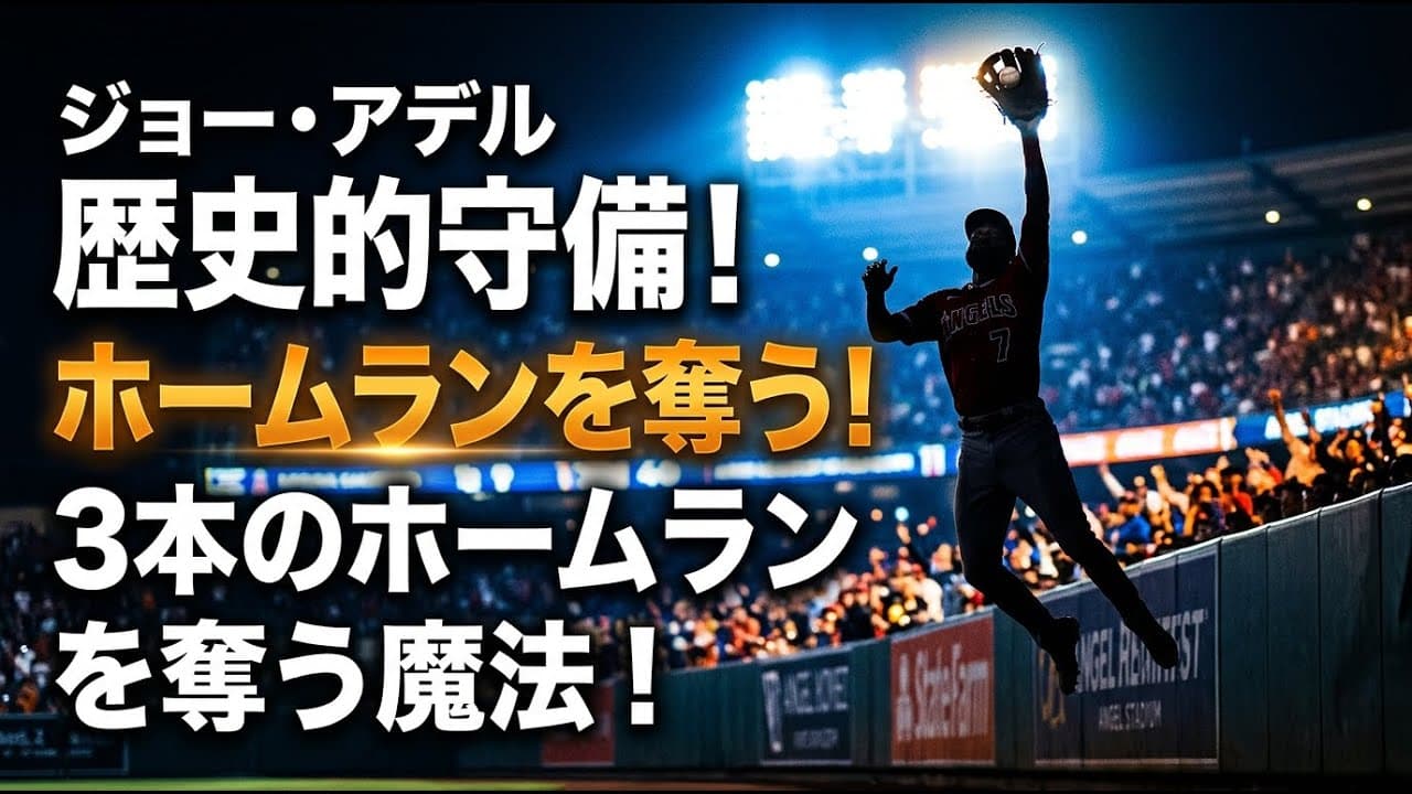 スポーツニュース: まるで魔法？ジョー・アデルが3本のホームランを奪う歴史的守備