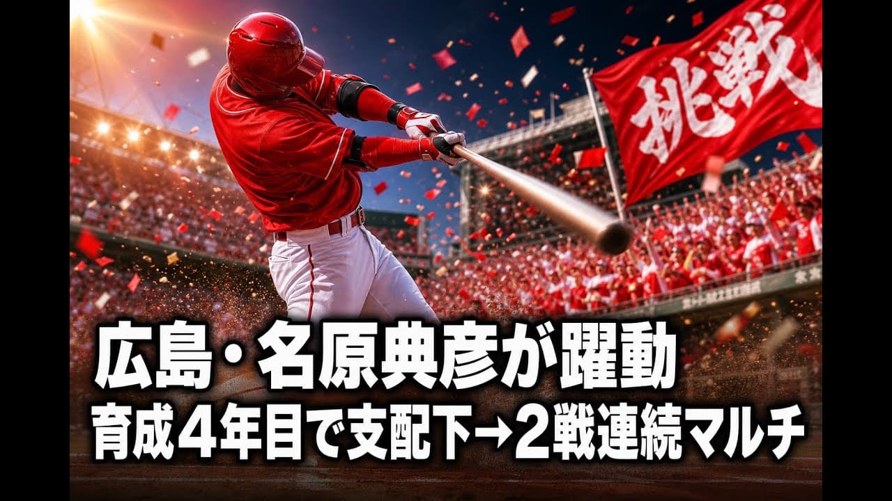 スポーツニュース: 広島・名原典彦が躍動 育成4年目で支配下→2戦連続マルチ