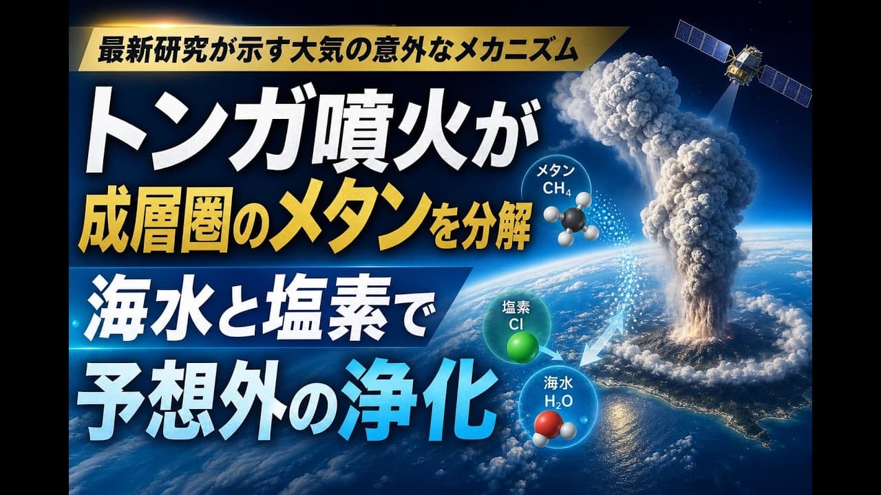 科学ニュース: トンガ噴火が成層圏のメタンを分解 海水と塩素で予想外の浄化
