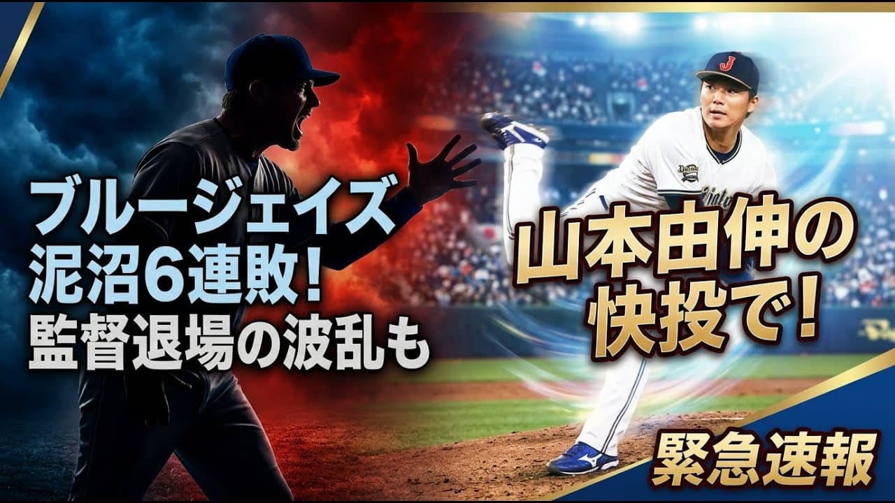 スポーツニュース: 山本由伸の快投でブルージェイズ泥沼の6連敗！監督退場の波乱も