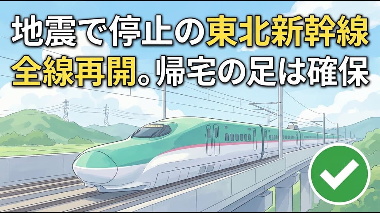交通ニュース: 地震で停止の東北新幹線が全線再開。帰宅の足は確保