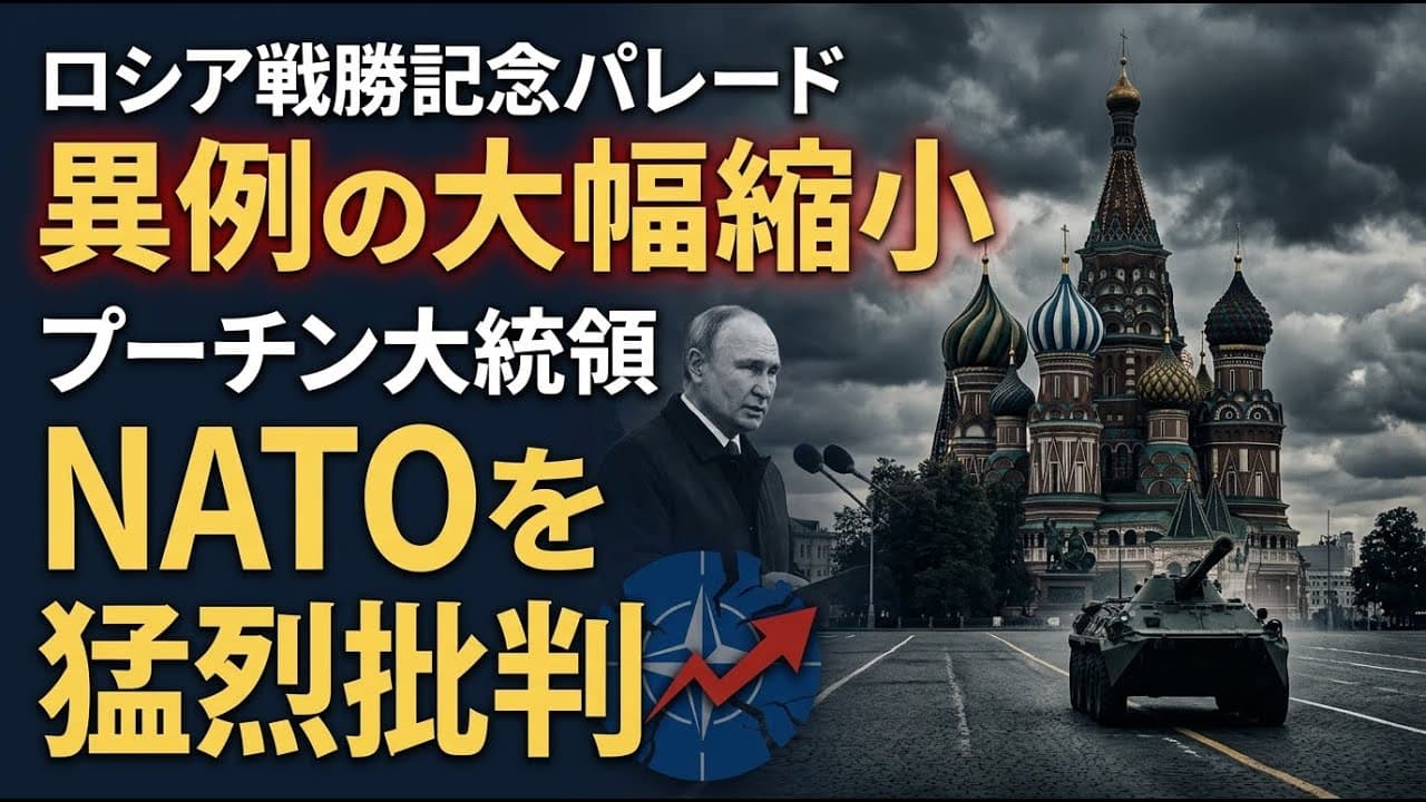 国際ニュース: ロシア戦勝記念パレードが異例の大幅縮小 プーチン大統領がNATOを猛烈批判